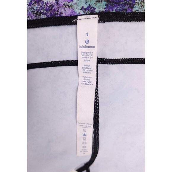 Lululemon Fast Free Crop II Nulux 19" Size 4 Vivid Vision Multi Black - Picture 7 of 9